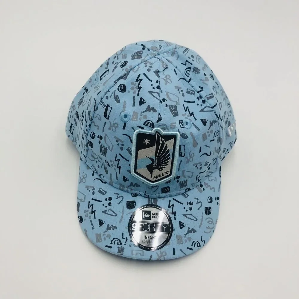 New Era 9FORTY Infant‎ Minnesota United FC MNUFC Blue Doodle Hat 3949158 NEW